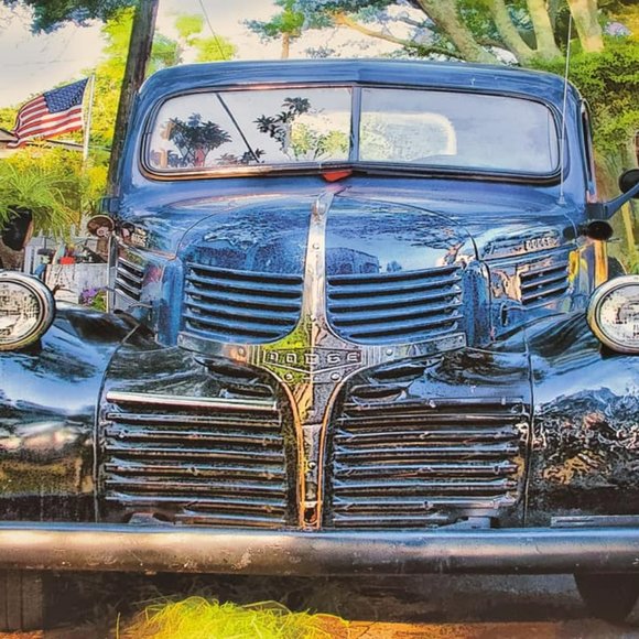 NEW Digital Art on canvas - Vintage Blue Truck - Picture 2 of 7